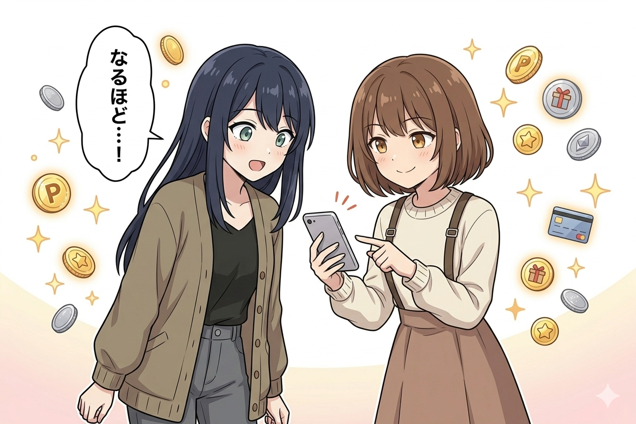 茜がスマホで説明、奏がなるほどとリアクション