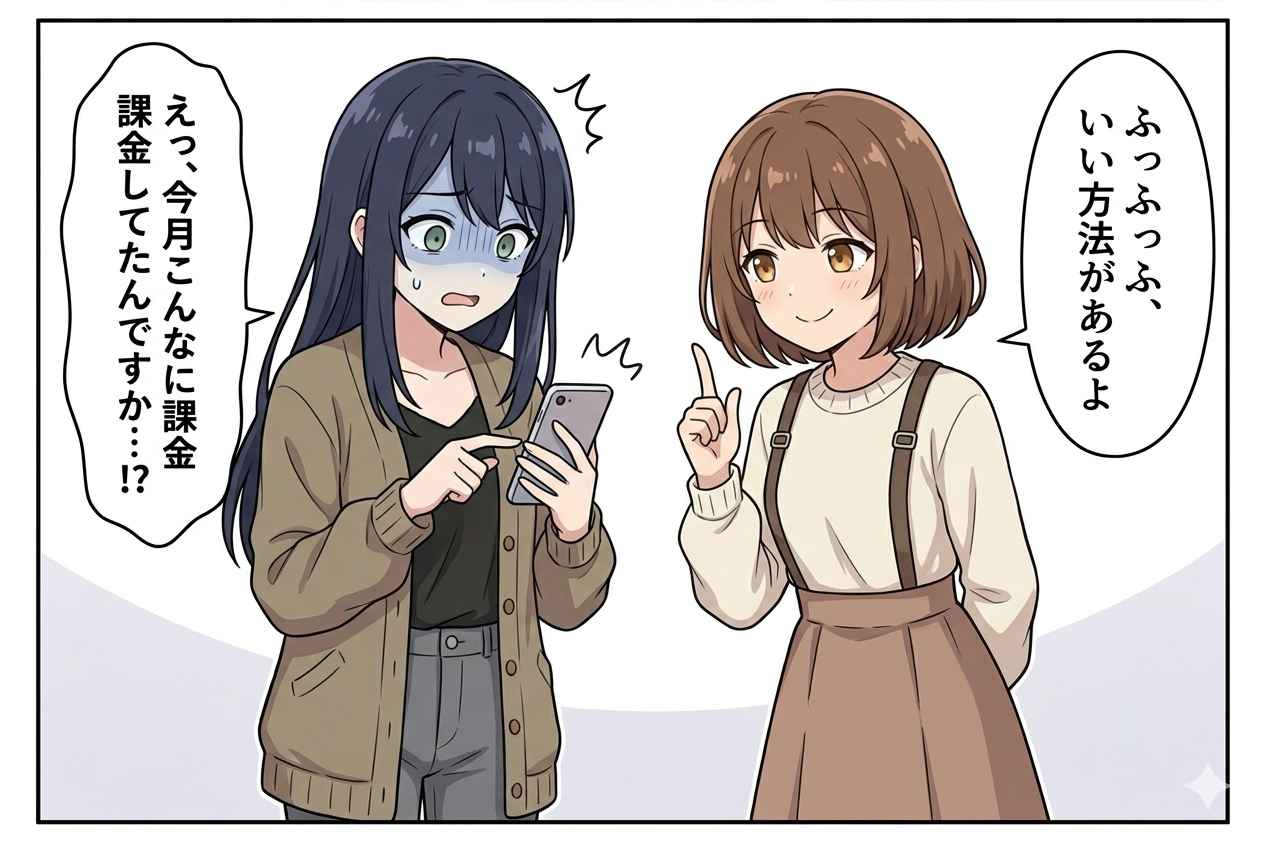 奏が課金額にショック、茜がドヤ顔で方法を提案