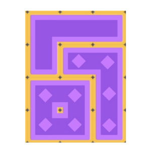 L・Jピースと四角を組み合わせた配置例