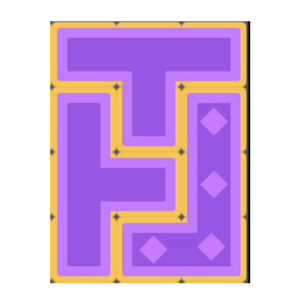 Tピース2つとLピースを組み合わせた配置例