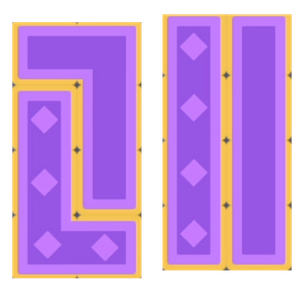 L字とIピースで埋める配置例