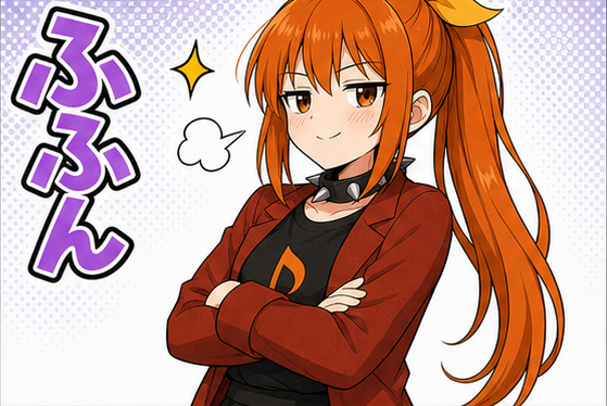 リンネちゃんLINEスタンプ風画像「ふふん」