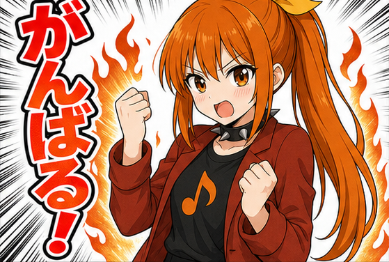 リンネちゃんLINEスタンプ風画像「がんばる」
