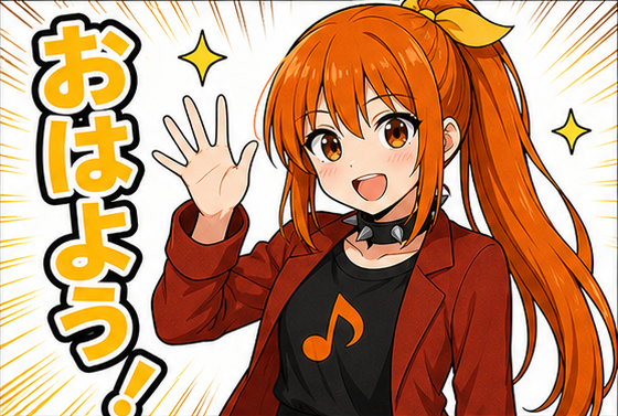 リンネちゃんLINEスタンプ風画像「おはよう」